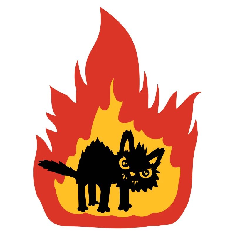 Burning hot cat