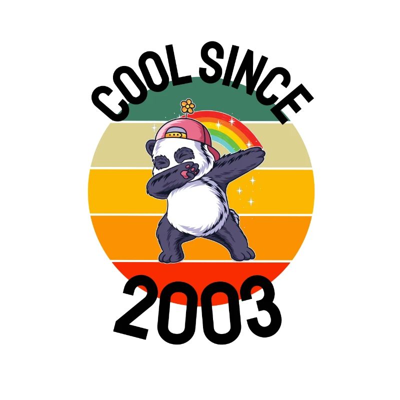 Cool Seit 2003 Retro Dabbing Panda 19. Geburtstag