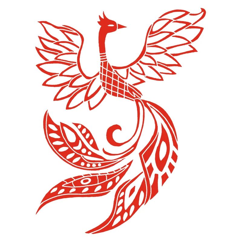 Red phoenix bird