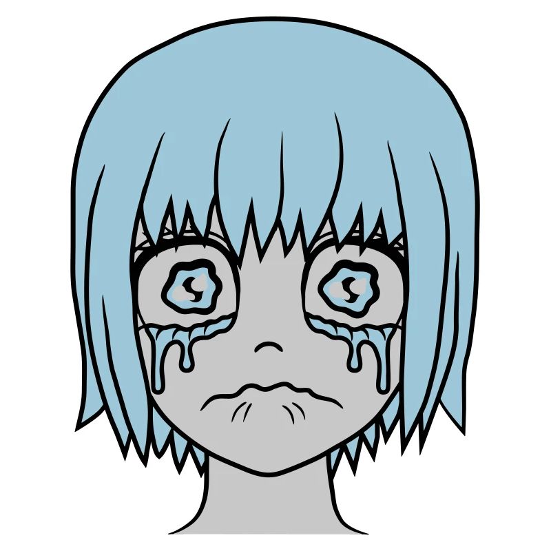 Visage de fille triste et malheureuse