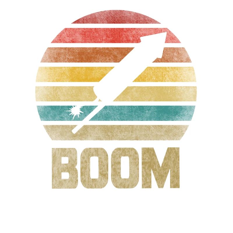 Feux d’artifice Boom Rocket Going Up Launch Retro