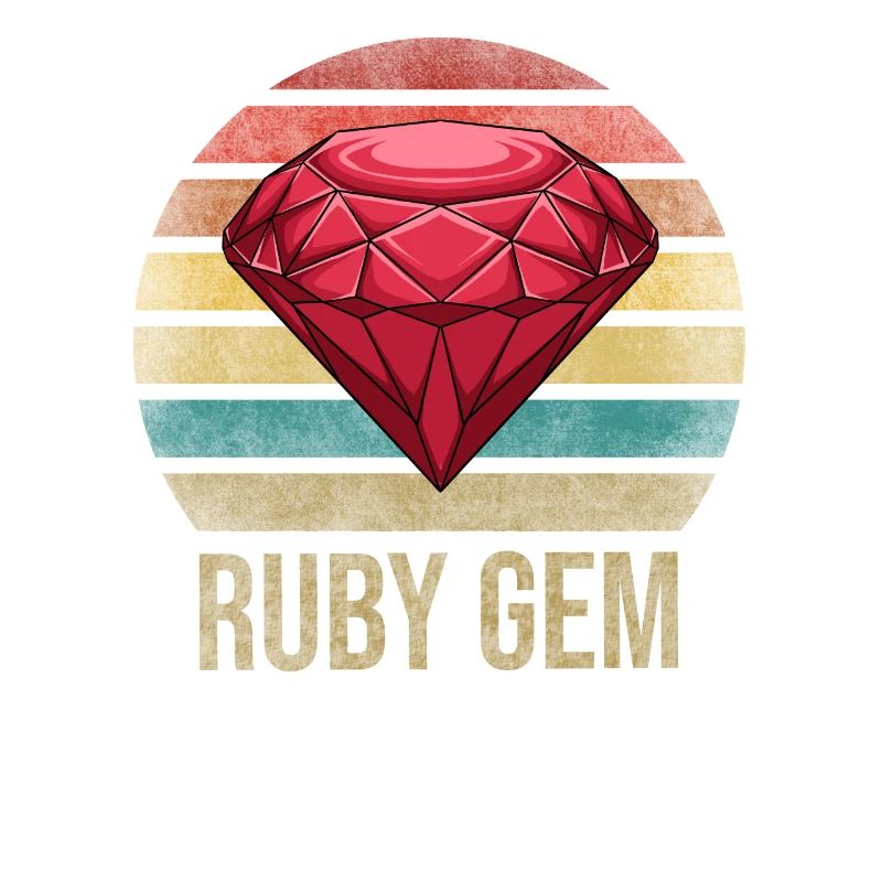 Ruby Gemstone Retro Coucher de soleil