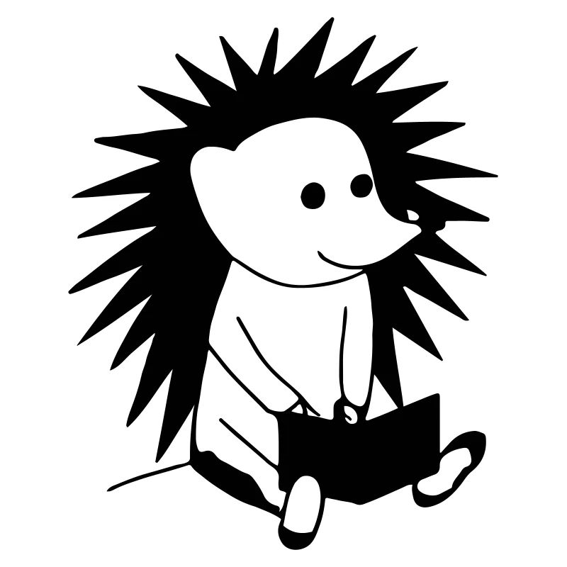 Igel liest Buch Illustration Geschenk