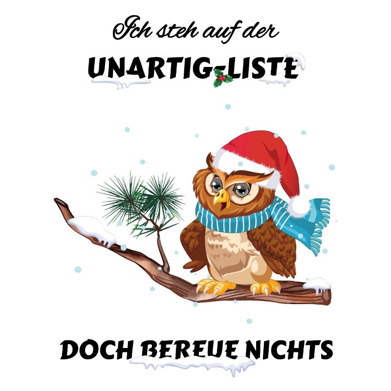 Freche Eule auf Santas Unartig-Liste