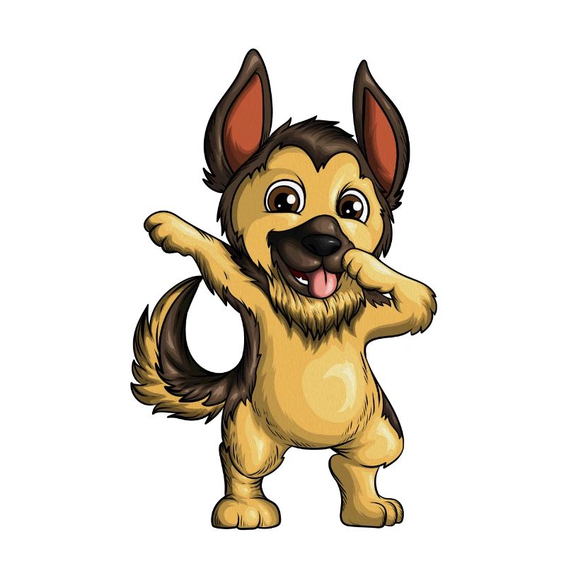 Belgian German Shepherd dances dab dabbing