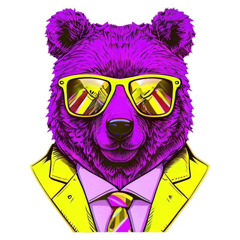 cool boss bear with sunglasses on