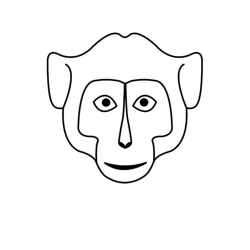 Monkey Face Drawing
