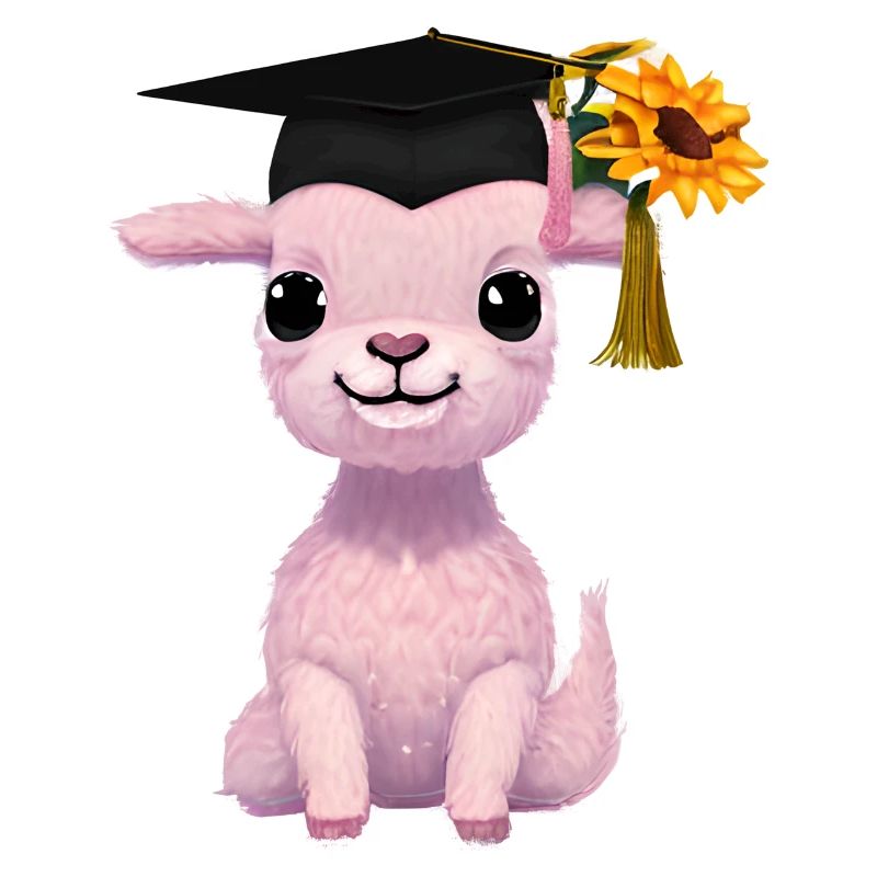 Bachelor Absolvent Schulabschluss Alpaka Studium