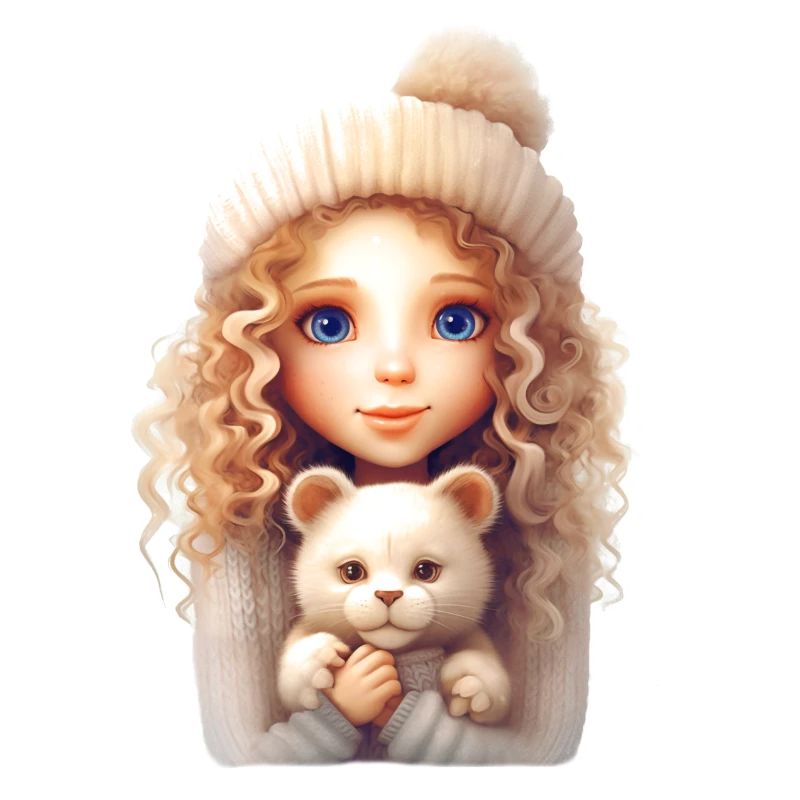 Mädchen mit Katze