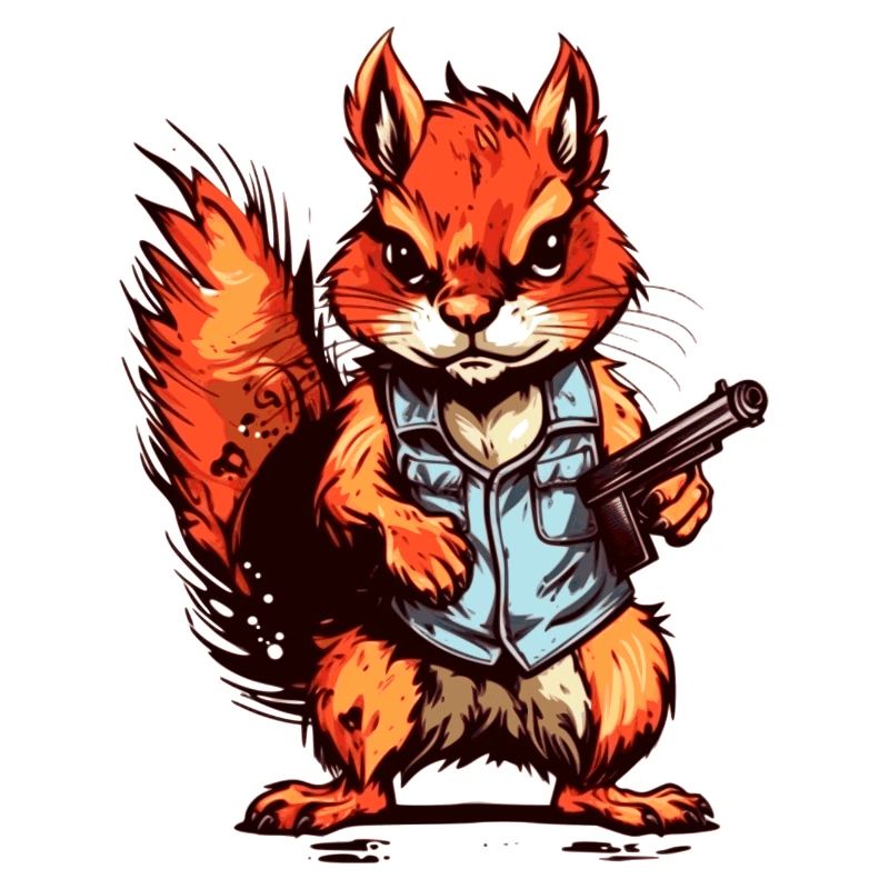 Squirrel as an armed mercenary