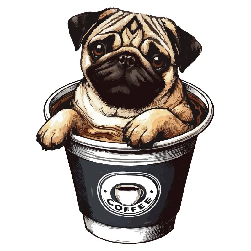 Pug Dog in Coffee Mug Coffee Drinker Coffee