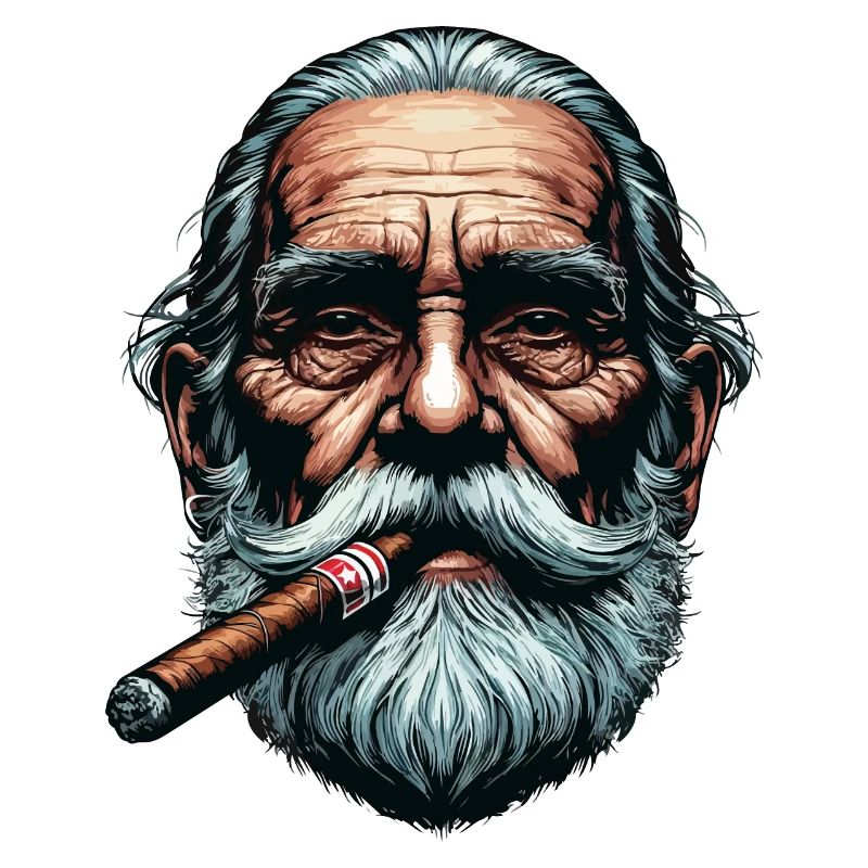 Alter Mann mit Zigarre