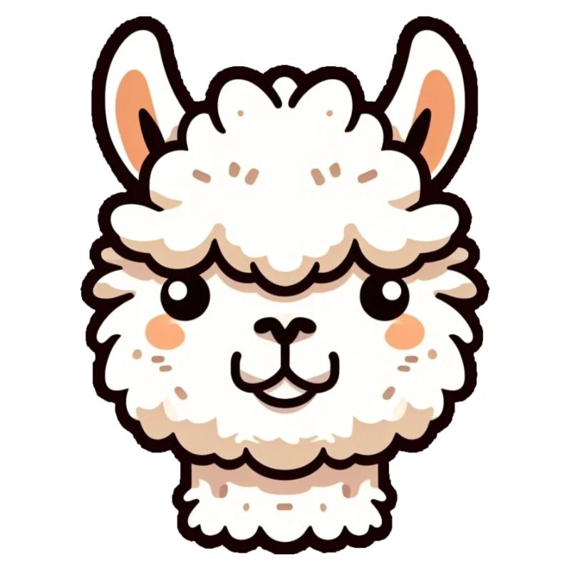 Alpaca Llama Head Comic Cartoon