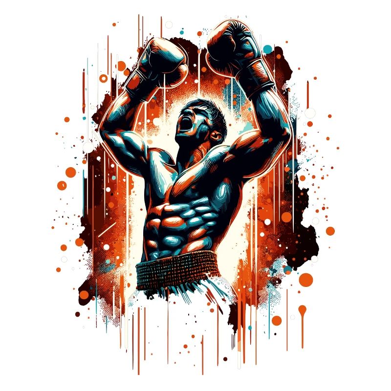 Boxer Siegespose Siegerpose Boxen Geschenk