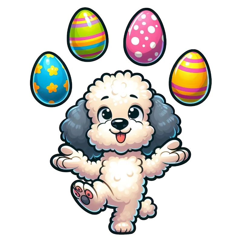 Easter Egg Easter Egg Dog Poodle Juggling Juggler