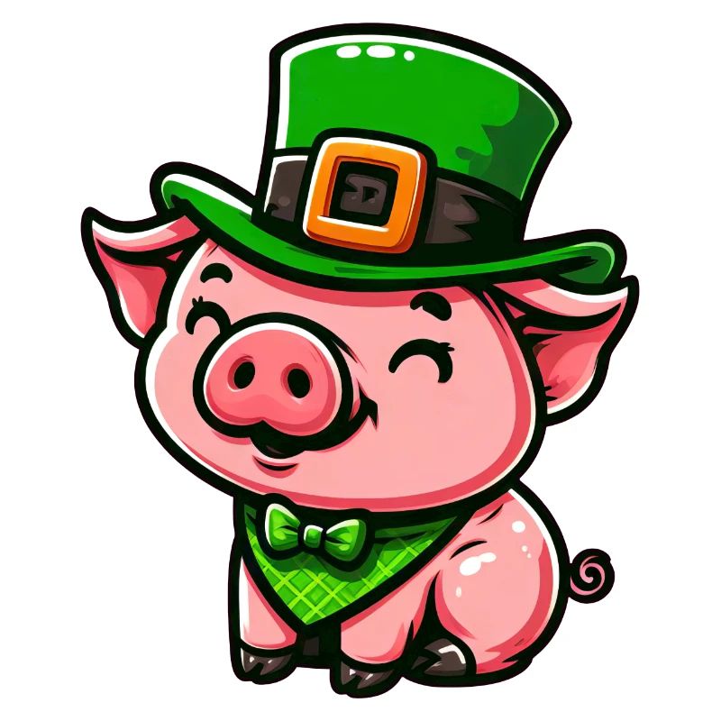 Dessin animé mignon de cochon de Saint-Patrick