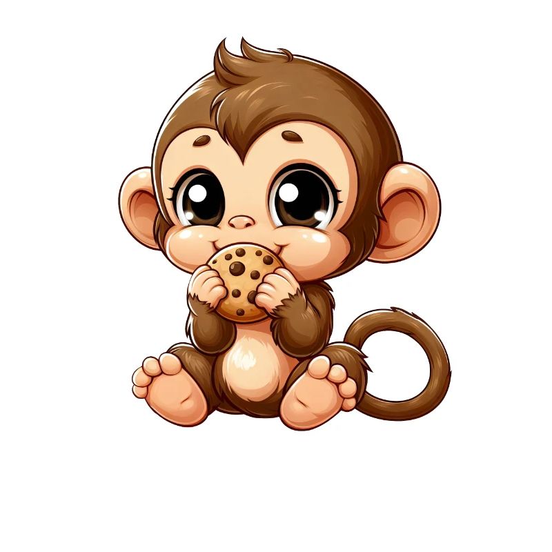 Mignon chimpanzé grignote sur des biscuits