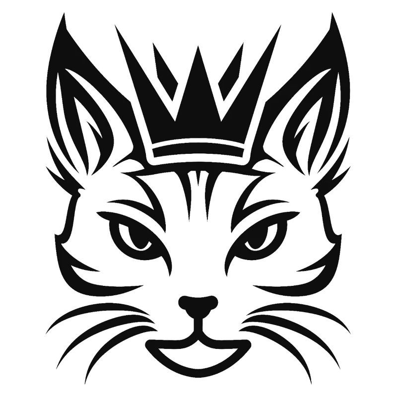 Cat with a large crown