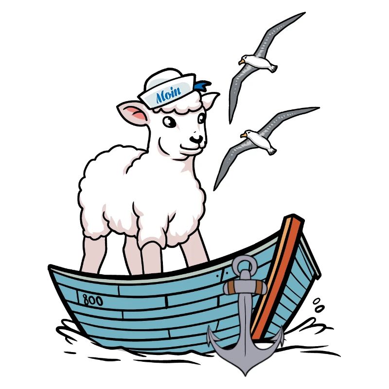 Moin maritim Schaf Boot Schafe Küste Boot