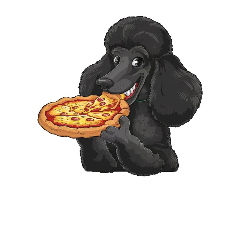 Schwarzer Pudel Pizza Comic