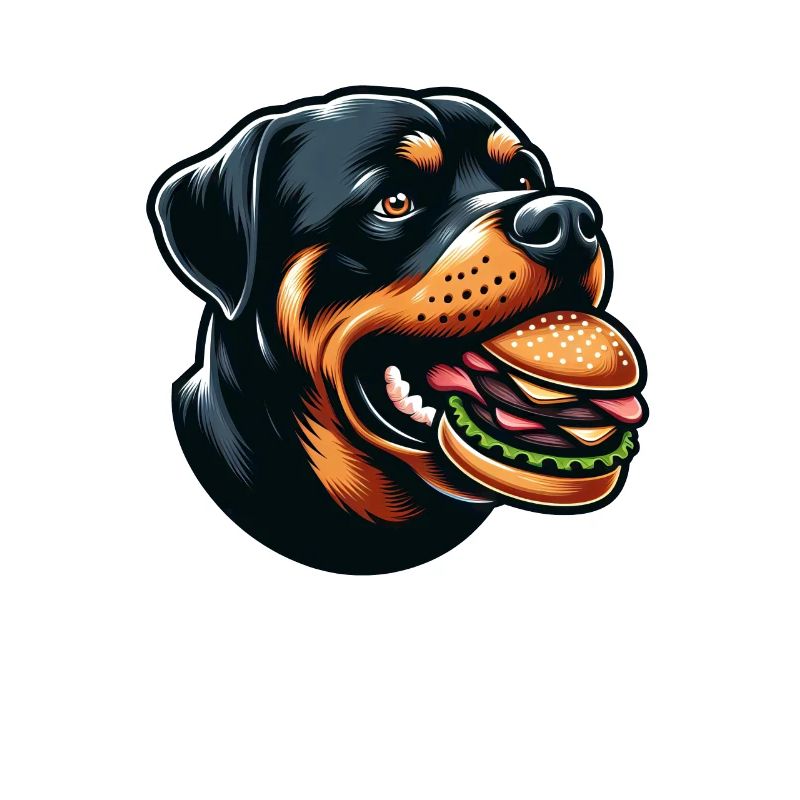 Chien Rottweiler Hamburger Cheeseburger Restauration rapide