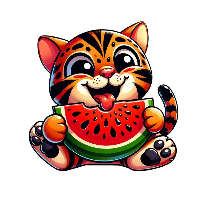 Tigre chat du Bengale à la pastèque fruitée