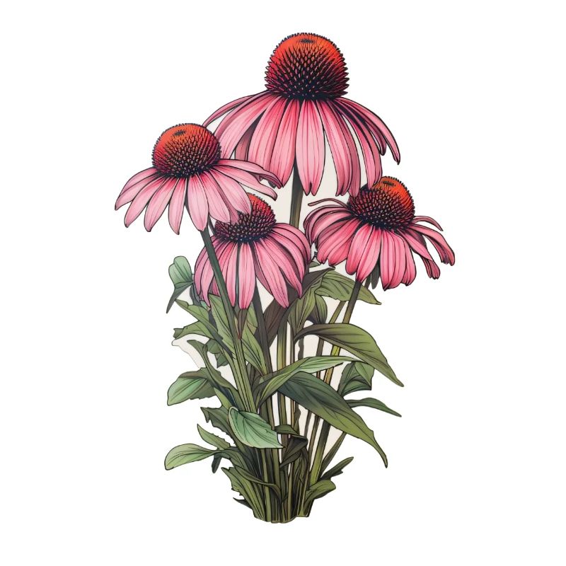 Echinaceapflanze 4 Blüten