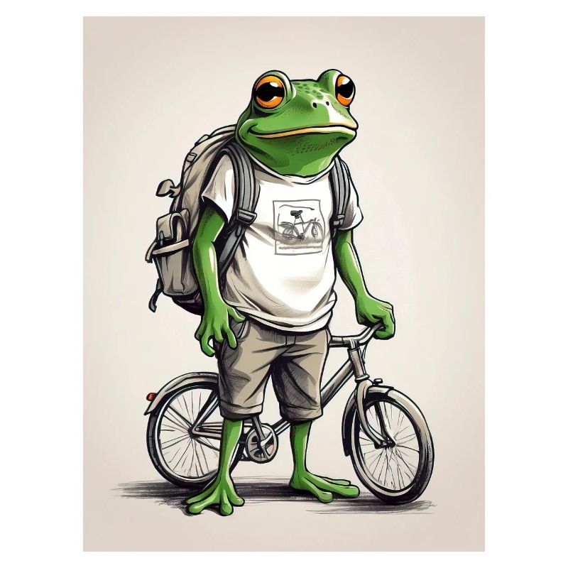 Frog on a bicycle