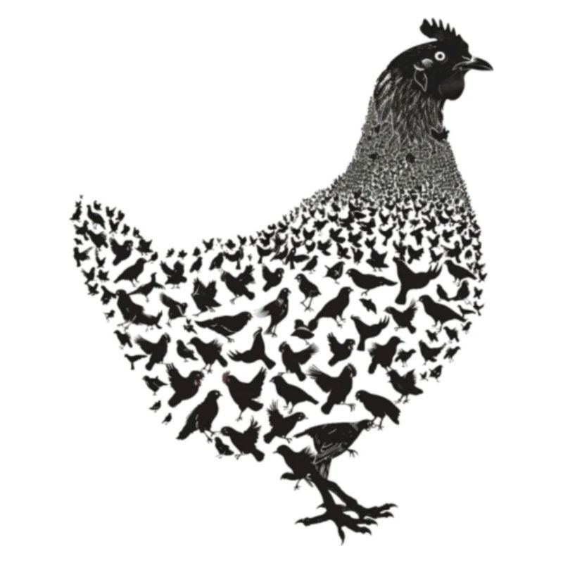 silhouettes made from chickens and chicks