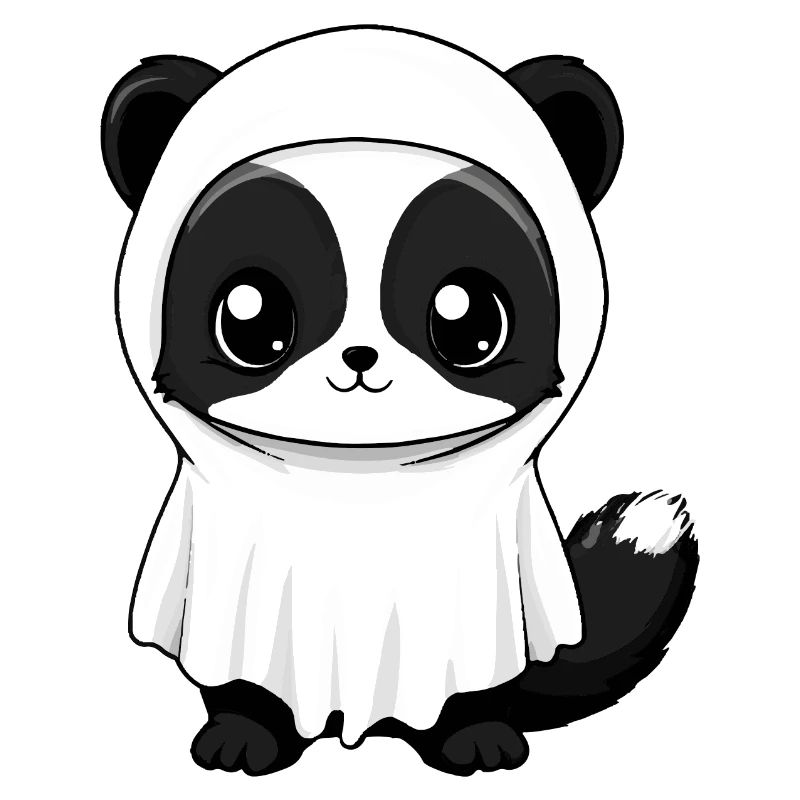 Skunk Halloween Comic Ghost