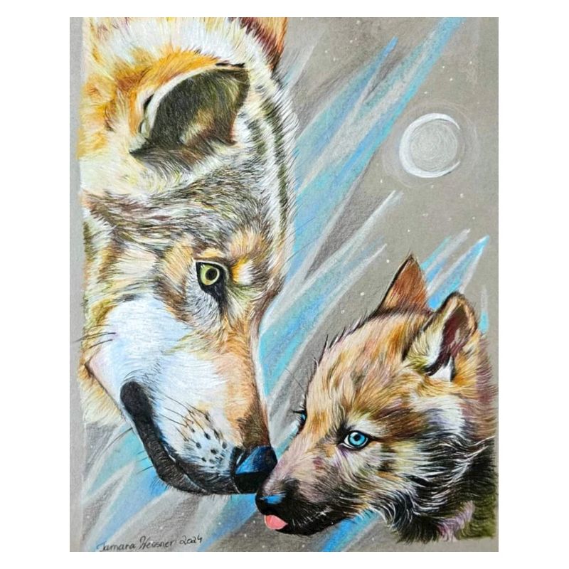 Wolfmama und Wolfjunges