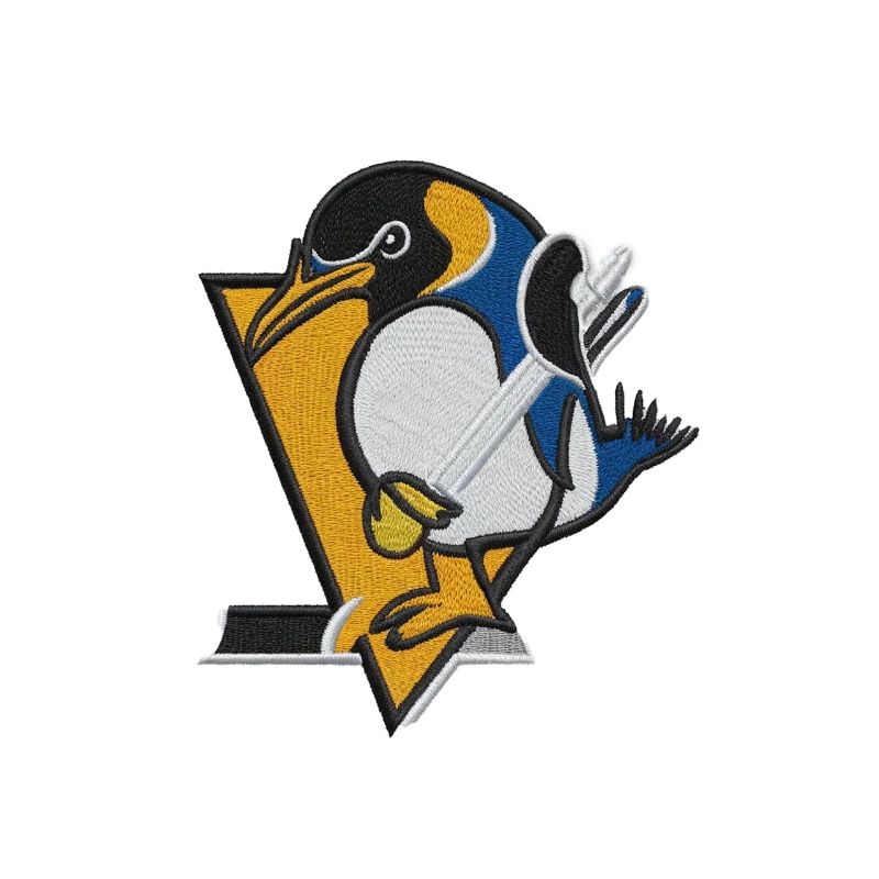 Penguin embroidered with thread