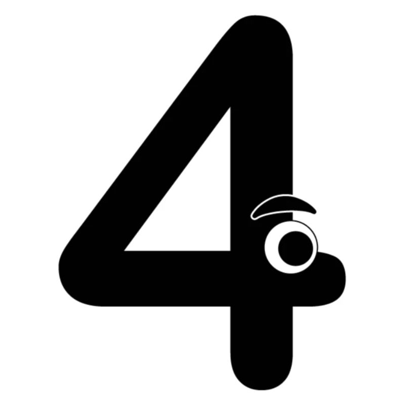Number Four 4 Kids Birthday Learn Math