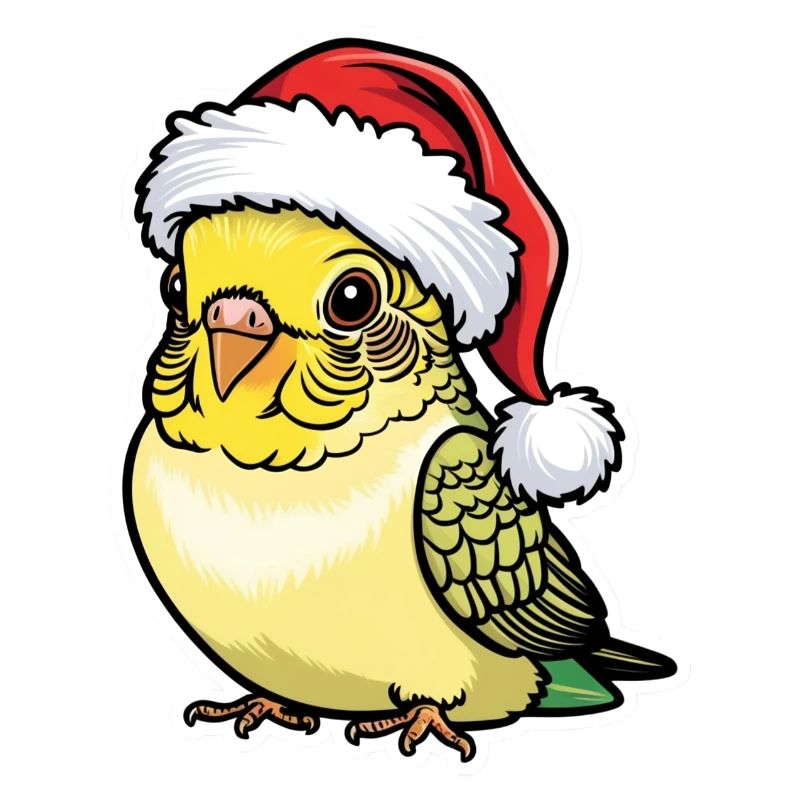Perruche Noël Mignon Chapeau de bande dessinée