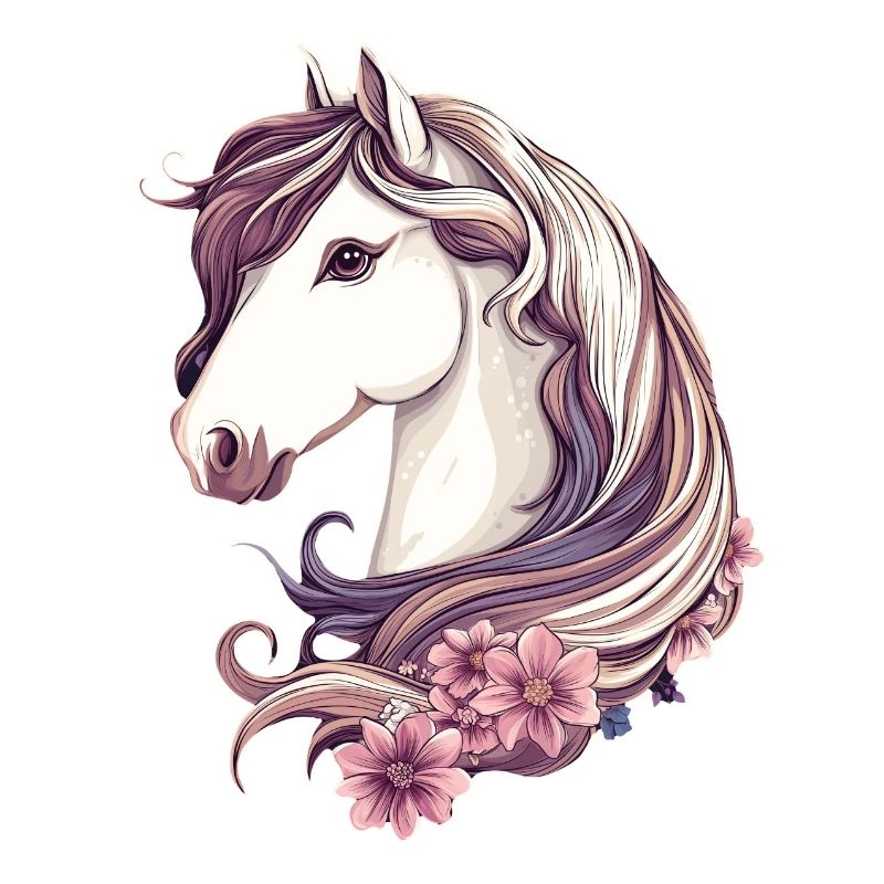 Cheval avec des fleurs