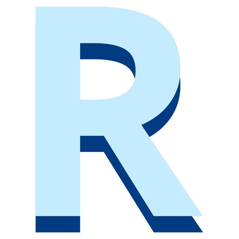 Pop und moderner blauer Buchstabe r