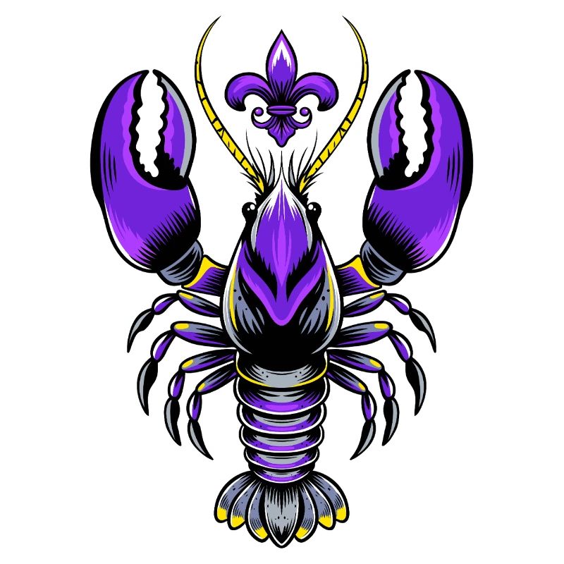 Mardi Gras Languste mit Fleur-de-Lis Design