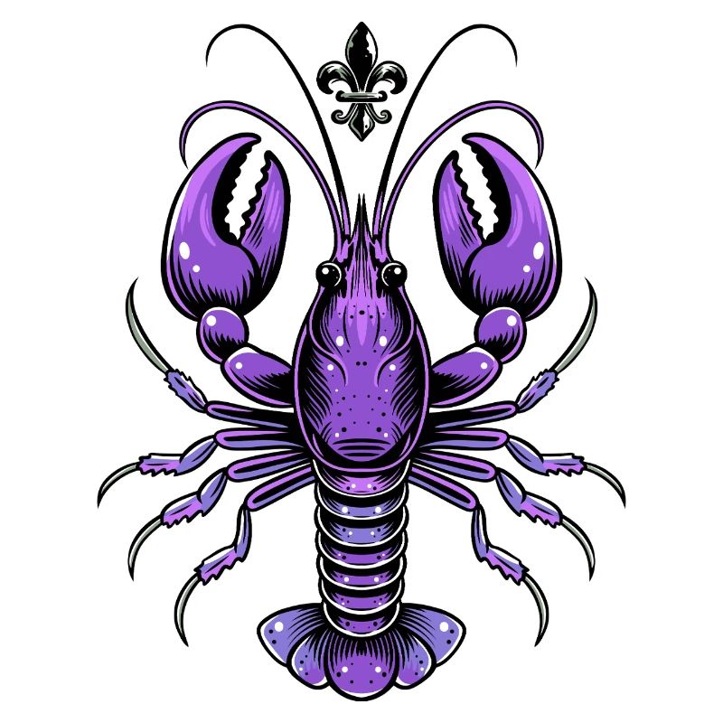 Mardi Gras Languste mit Fleur-de-Lis Design