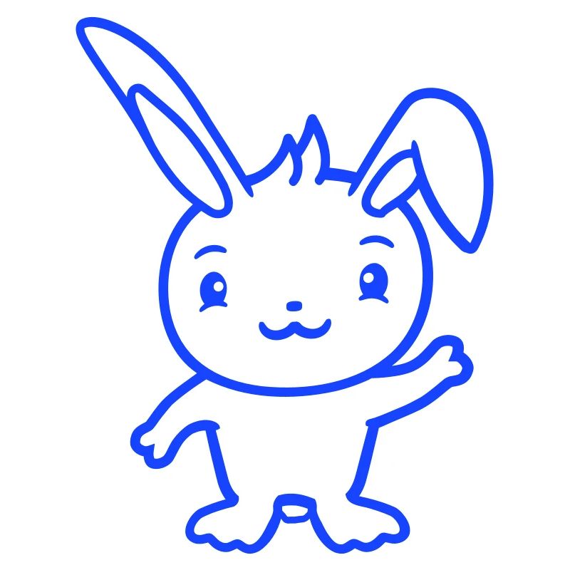 Rabbit waving friendly greeting hand waving hello