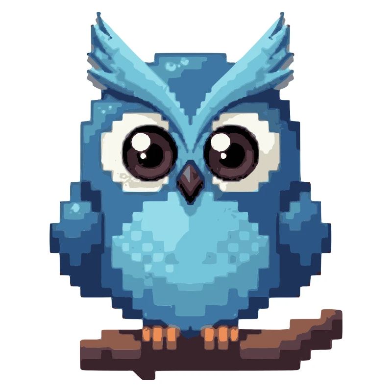 Pixel Eule – Retro 8-Bit Style