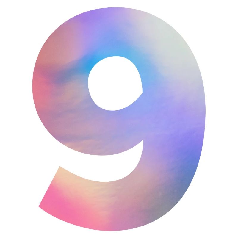 Numéro 9 coloré