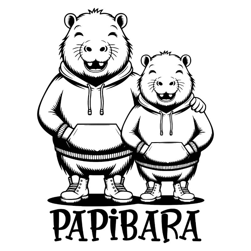 Papibara Papi Capybara Vater Lustig Papa Vatertag