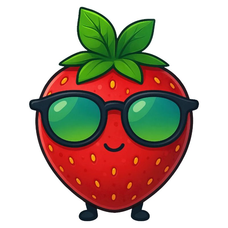 Cool Minimalist Strawberry Fruity Summer