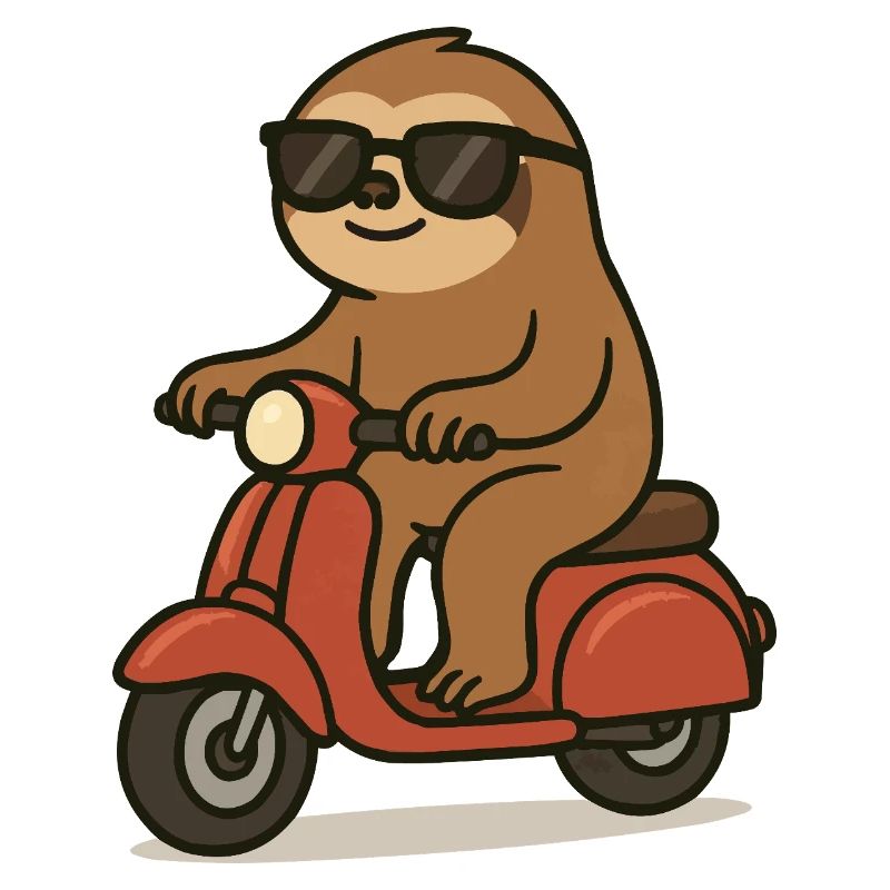 Sloth Comic Moped