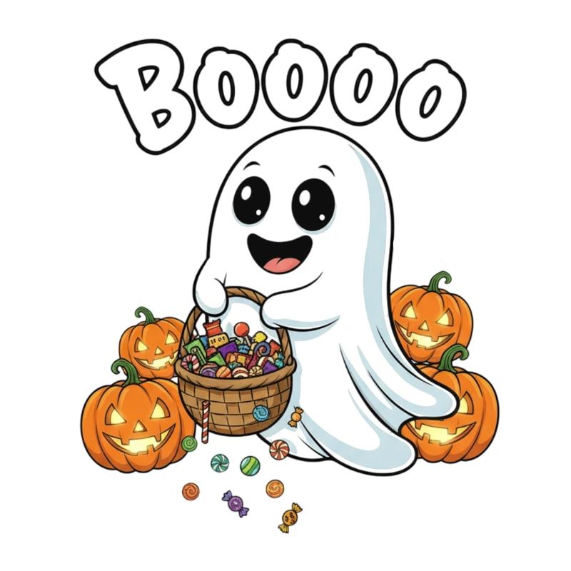 Boo Ghost Halloween Candy Basket
