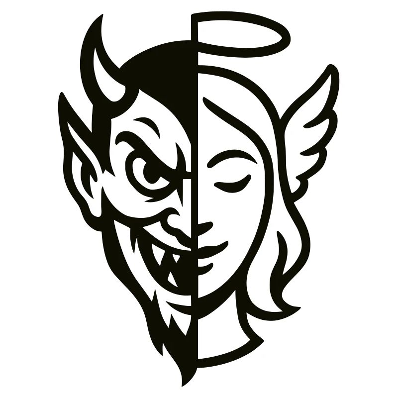 Split Face Dämon Engel