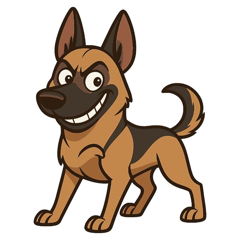 Naughty Malinois Comic Dog