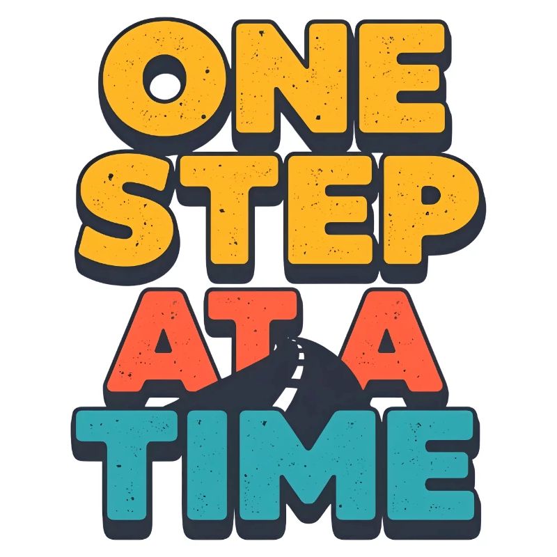 One Step at a Time Retro Motivational Design