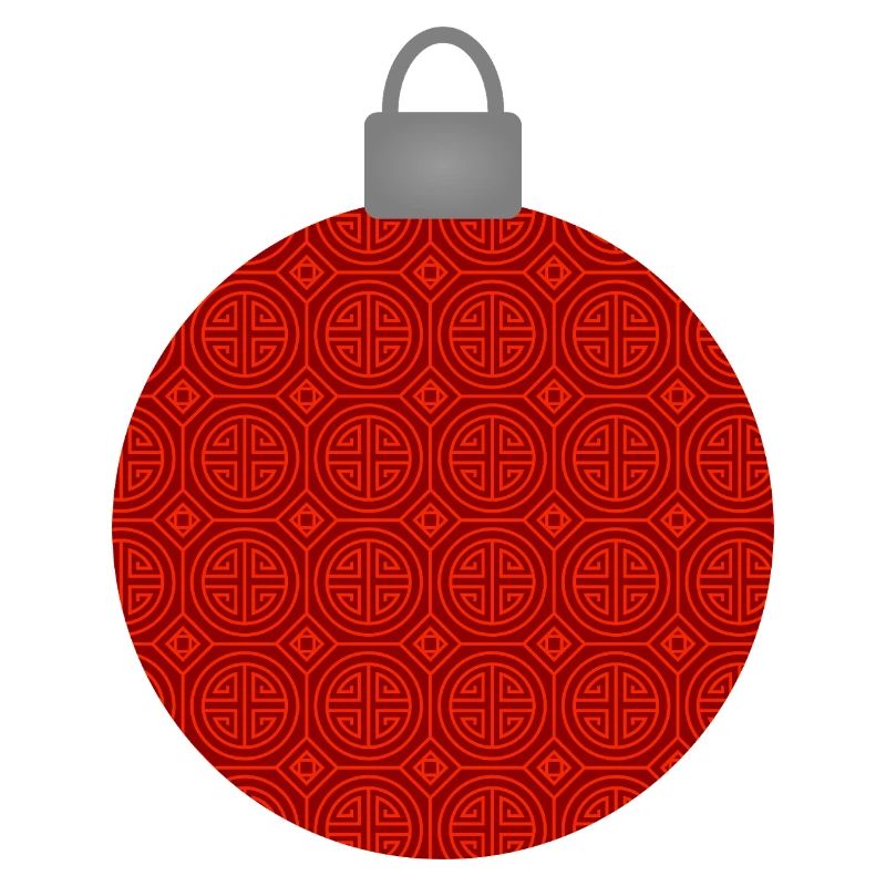 Rotes Rundmuster Weihnachtskugel