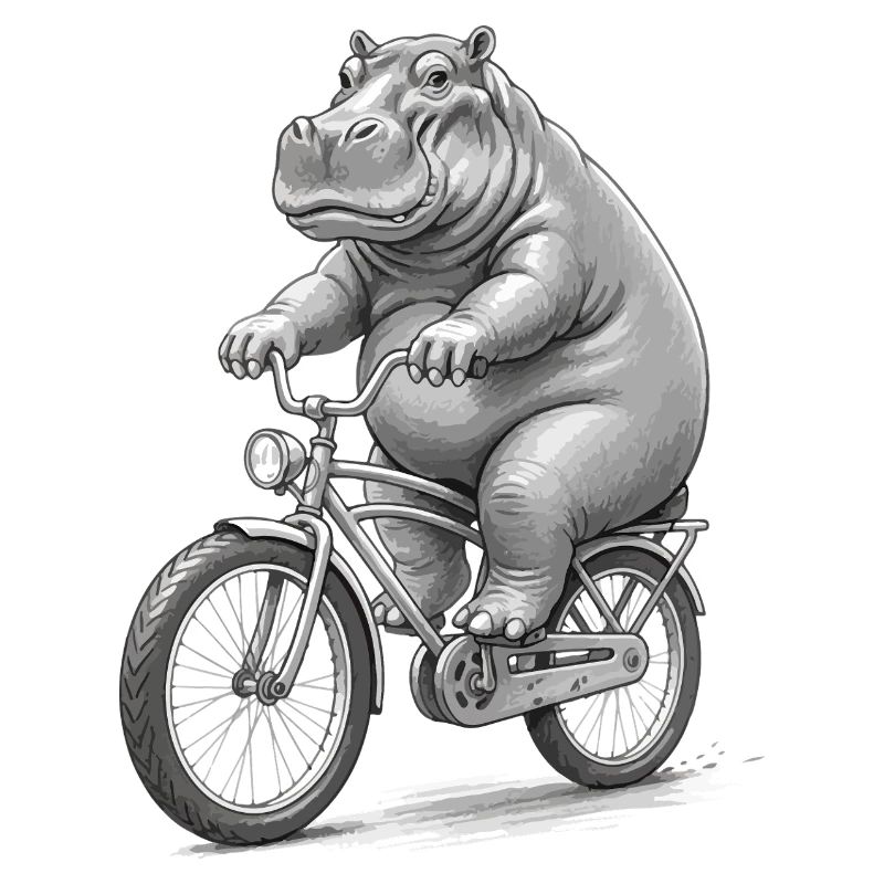 Hippo on a Bicycle